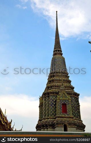 bangkok in temple thailand abstract cross colors roof wat palaces asia sky and colors religion mosaic