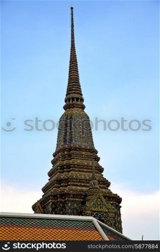 bangkok in temple thailand abstract cross colors roof wat palaces asia sky and colors religion mosaic&#xA;