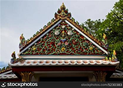 bangkok in the temple thailand abstract cross colors roof wat palaces asia sky and colors religion mosaic