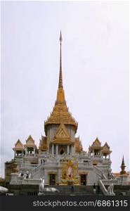 BANGKOK - May 24: Golden Buddha Temple names Wat Traimitr and Pra Maha Mondop, Very important and beautiful temple in Bangkok Visited by many tourists, panorama on May 24, 2017 in Bangkok,Thailand