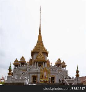 BANGKOK - May 24: Golden Buddha Temple names Wat Traimitr and Pra Maha Mondop, Very important and beautiful temple in Bangkok Visited by many tourists, panorama on May 24, 2017 in Bangkok,Thailand