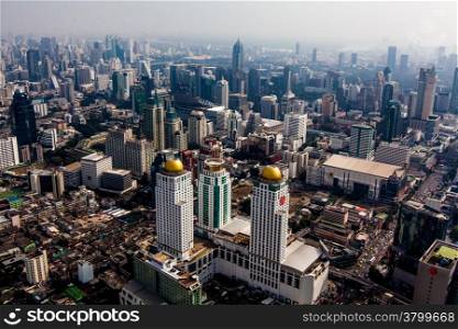 Bangkok skyline, Thailand. Top view city, Bangkok