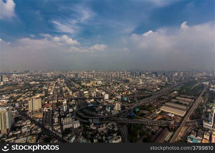 Bangkok skyline, Thailand. Top view city, Bangkok