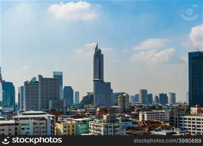BANGKOK, THAILAND-Dec 1, 2018: modern building with sky in Bangkok, Thailand