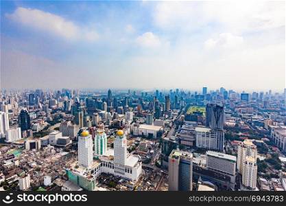 BANGKOK - THAILAND - DECEMBER 15, 2013: Aerial view of Bangkok buildings, Bangkok city downtown