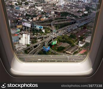 BANGKOK, THAILAND - DECEMBER 23: Bird eye view of Traffic on December 23, 20 13 in Bangkok.
