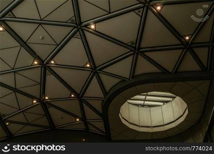 bangkok,Thailand - jun 29, 2019 : Abstract background architecture of the roof of the subway.