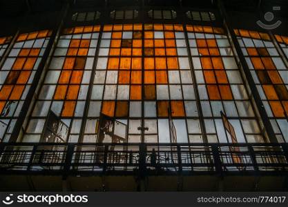 Bangkok, thailand - jun 29, 2019 : Hua Lamphong Railway Station,Bangkok,Thailand,Stained glass,glass.