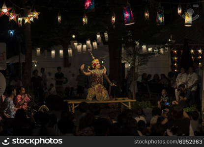 BANGKOK THAILAND-March 30 :Bangkok fest art on the street.People and tourists. Attention to Thai dance performances on the opening day. on March 30, 2017 in Bangkok,Thailand.