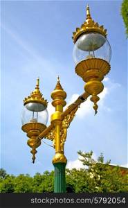 bangkok thailand street lamp in the sky palaces temple abstract sunny day