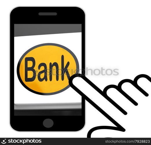 Bank Button Displaying Online Or Internet Banking
