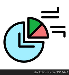 Bank diagram icon. Outline bank diagram vector icon color flat isolated. Bank diagram icon color outline vector