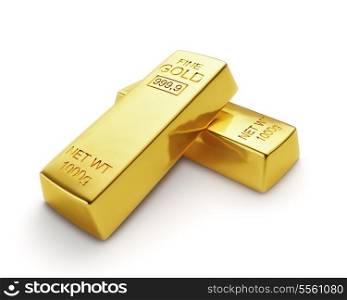 Bank gold bars isolated