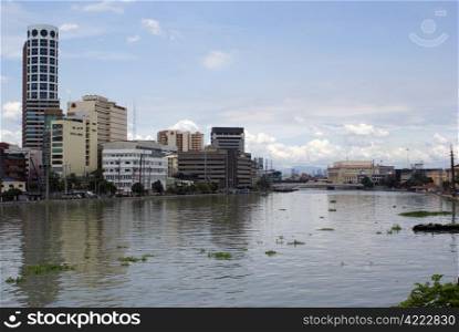 Bank of the river in Manila, Philippines