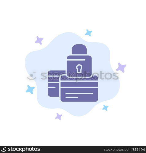 Banking, Card, Credit, Payment, Secure, Security Blue Icon on Abstract Cloud Background