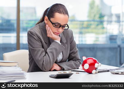 Bankrupt broke businesswoman with piggy bank