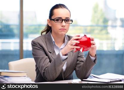 Bankrupt broke businesswoman with piggy bank