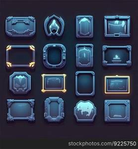 banner rectangle frame game ai generated. user web, icon panel, texture template banner rectangle frame game illustration. banner rectangle frame game ai generated