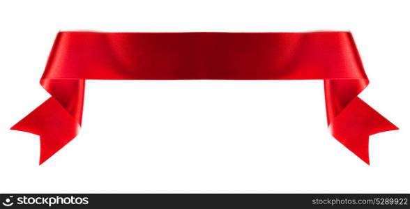 Banner ribbon on white. Red banner ribbon isolated on white background