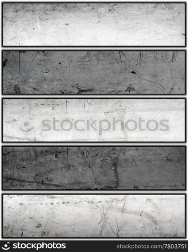 Banners set of metal texture with shadow