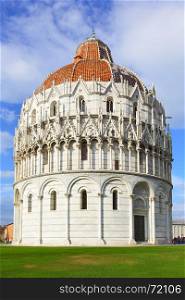 Baptistery on Piazza dei Miracoli in Pisa, Italy