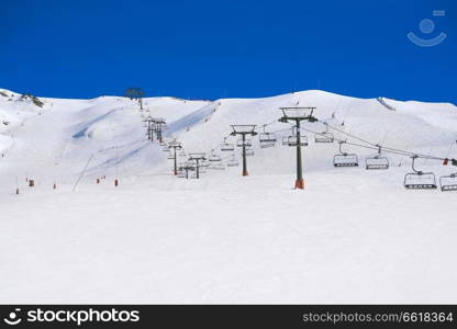 Baqueira Beret in Lerida Catalonia ski spot resort in Aran Valley of Pyrenees Spain