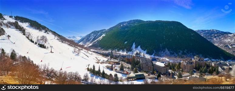 Baqueira Beret in Lerida Catalonia ski spot resort in Aran Valley of Pyreness Spain