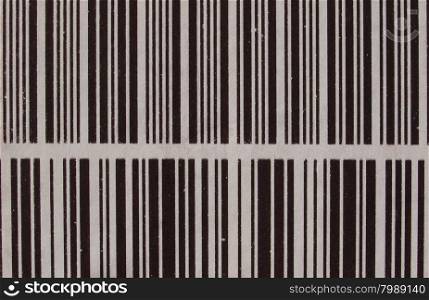 Bar code. Detail of a bar code label for product identification