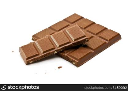 bar of chocolate isolated on white background