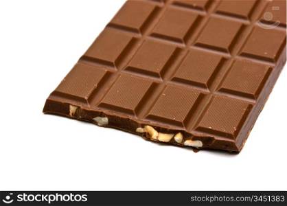 bar of chocolate isolated on white background