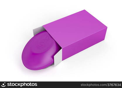 Bar of soap on white background