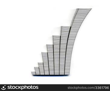 bar of staples arranged on staples background like graph