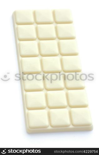 bar of white chocolate isolated on white