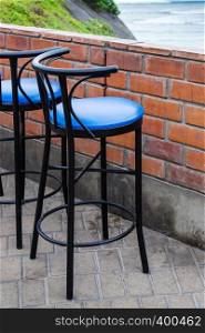 bar stool in a cafe on the ocean