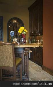 Bar stool in kitchen of Palm Springs home