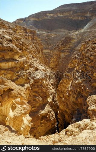 Barak canyon in Negev desert in Israel