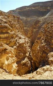 Barak canyon in Negev desert in Israel