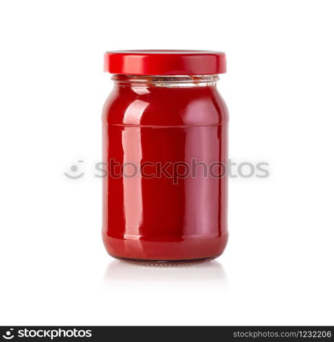 barbecue sauces in glass bottles with clipping path