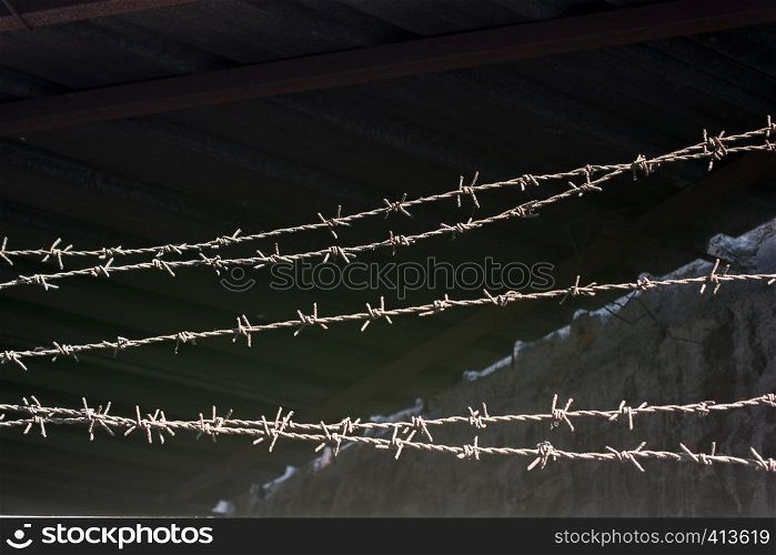 barbed wire fence used for protection purposes