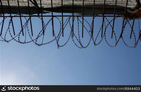 barbed wire fence used for protection purposes