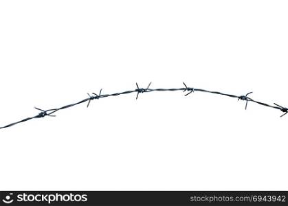 barbed wire isolated on the white background.