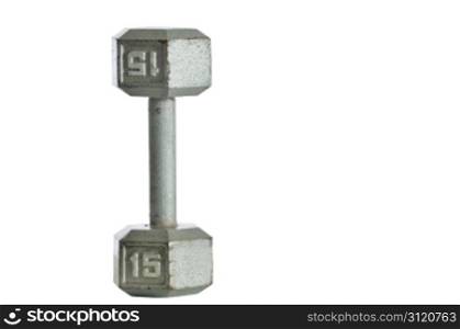 Barbell isolated with a clipping path onto a white background