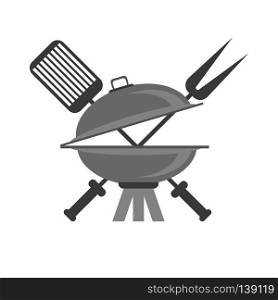 Barbeque Grey Icon Isolated on White Background. Barbeque Grey Icon