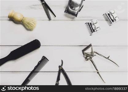 barbershop supplies table. Resolution and high quality beautiful photo. barbershop supplies table. High quality beautiful photo concept