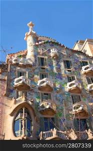 Barcelona Casa Batllo facade of Gaudi in Paseo de Gracia