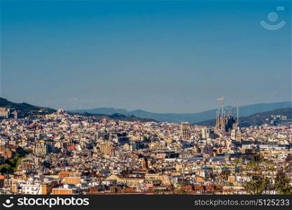 Barcelona cityscape overlook from Montjuic