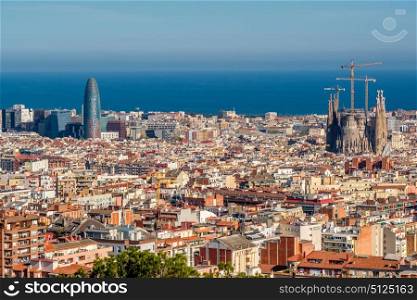 Barcelona cityscape overlook from Park Guell