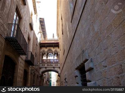 Barcelona Palau generalitat arch corridor in gothic Barrio