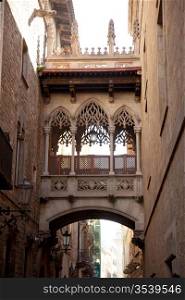 Barcelona Palau generalitat arch corridor in gothic Barrio