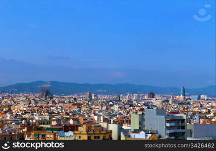 Barcelona, Spain at summer skyline